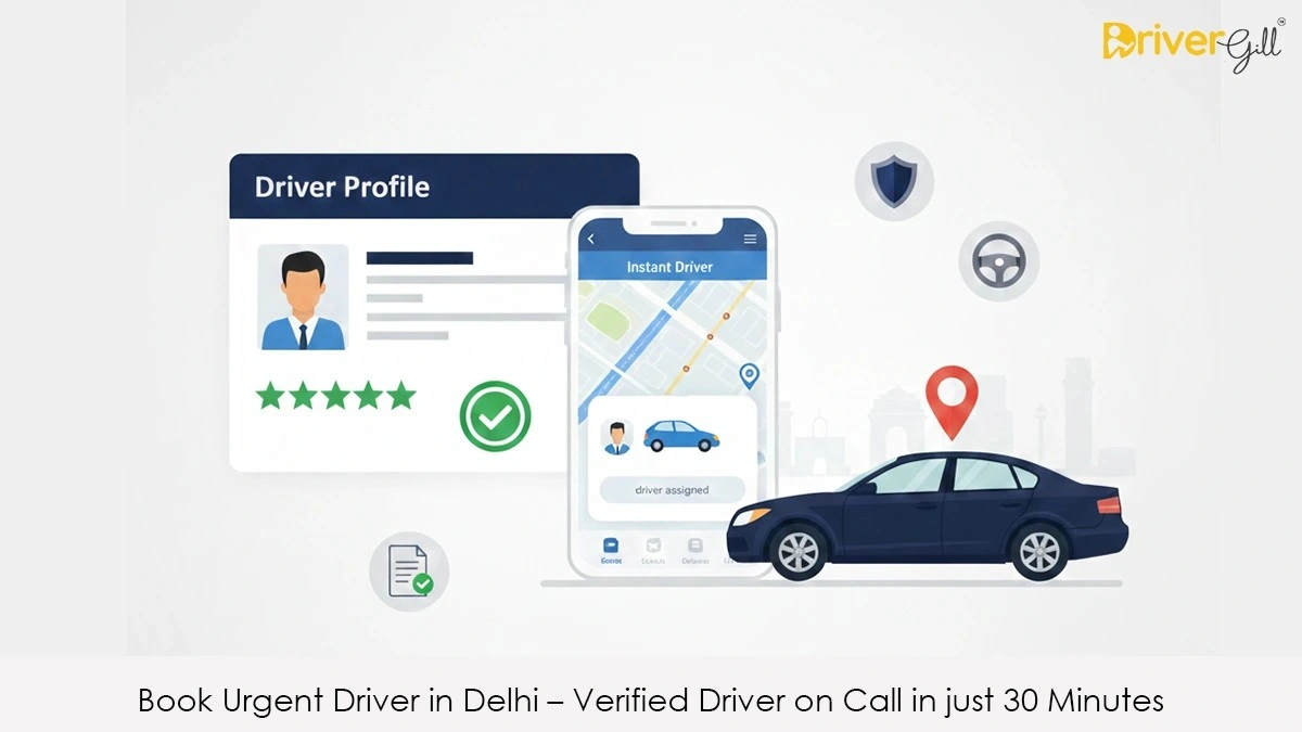 Book Urgent Driver in Delhi – Verified Driver on Call in just 30 Minutes | DriverGill