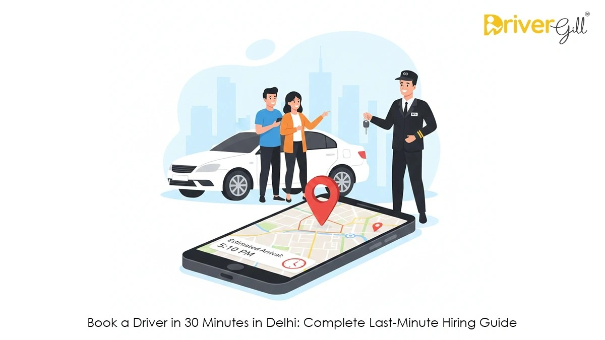 Book a Driver in 30 Minutes in Delhi: Complete Last-Minute Hiring Guide | DriverGill