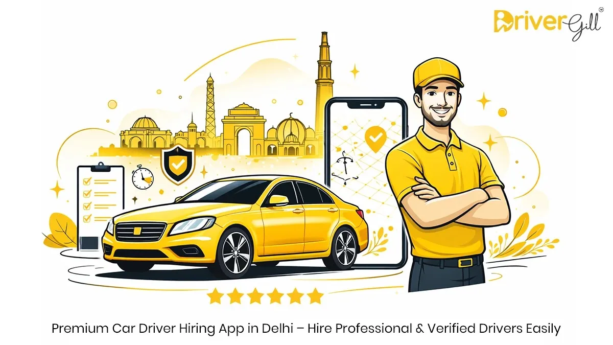 Premium Car Driver Hiring App in Delhi – Hire Professional & Verified Drivers Easily | DriverGill