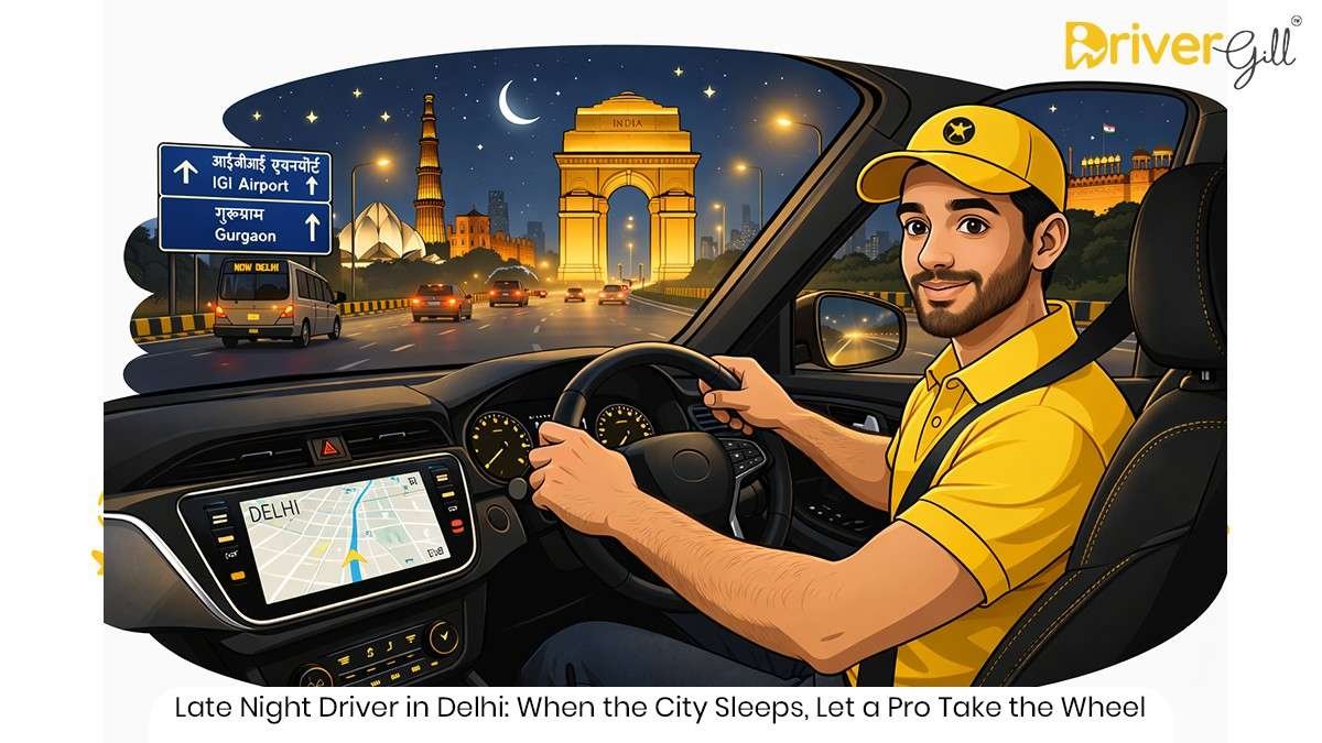 Book Late Night Driver in Delhi: When the City Sleeps, Let a Pro Take the Wheel | DriverGill